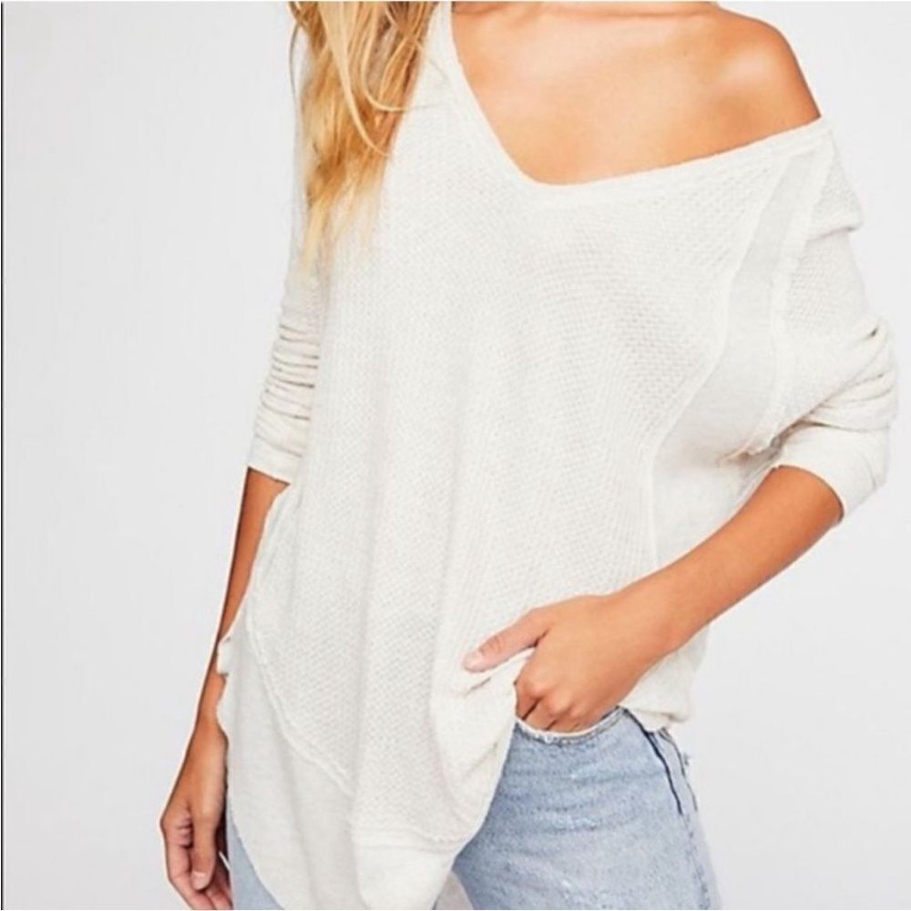 Free People Catalina Thermal Top Waffle Knit S